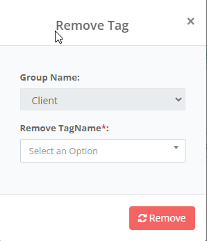 Delete Tags drop-down menu